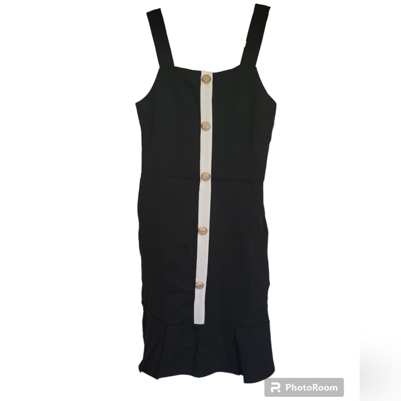 NWT River Island Sleeveless Faux Button Front Shift Mini Dress sz 6 - Picture 1 of 8